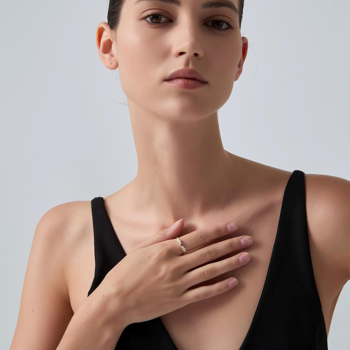 Gold Angel Wing Stacking Ring • Dainty Angle Wing Thin Band Ring • Sterling Silver Friendship Jewelry • Trendy Best Friend Gift